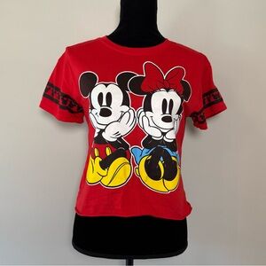Disney Minnie & Mickey Mouse Shirt Women’s Medium Red Short Sleeve T-Shirt